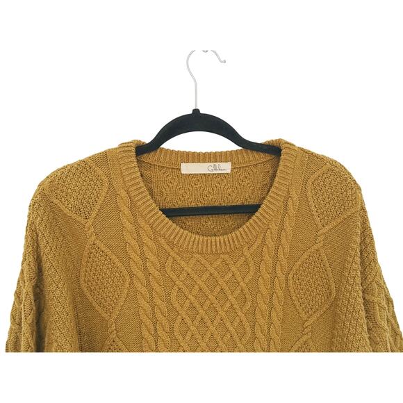 Callahan Womens Fisherman Cable Knit Sweater XS/S Bronze Preppy Quiet Luxury - Picture 5 of 8